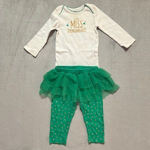 St. Patrick’s day “little miss shenanigans” toddler set